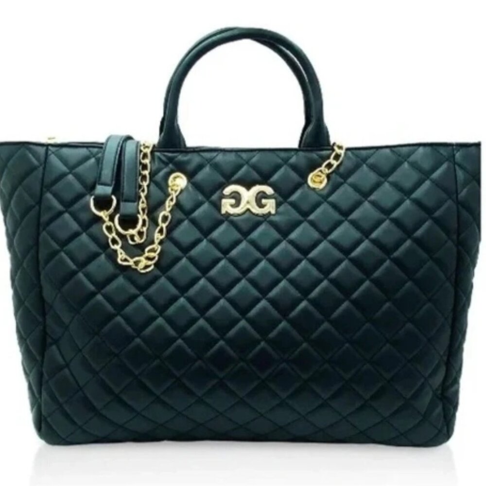 Gilda Paris Large Black Quilted Tote